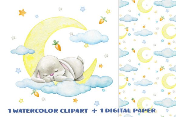 Baby Bunny Watercolor Clipart for Charming Brand Design