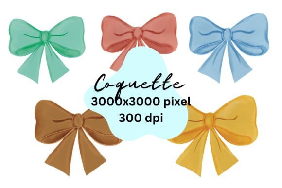 Coquette Ribbon Watercolor Clipart