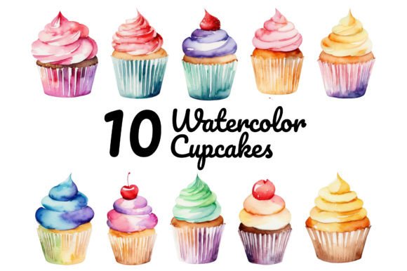Cupcakes Watercolor Clipart: A Sweet Design Resource