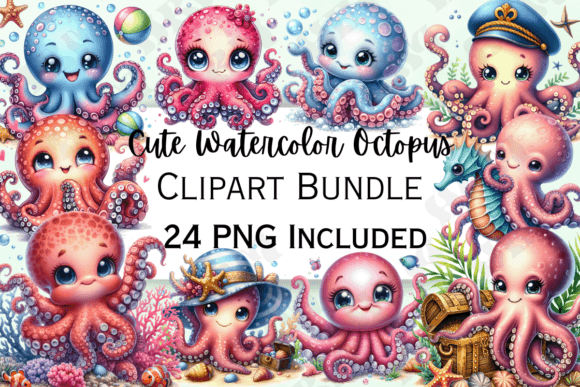 Cute Watercolor Octopus Clipart: A Designer's Secret Weapon