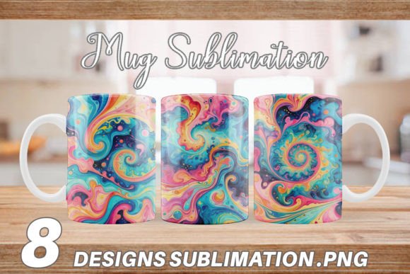 Mug Abstract Watercolor Swirl: An Artistic Display Typeface