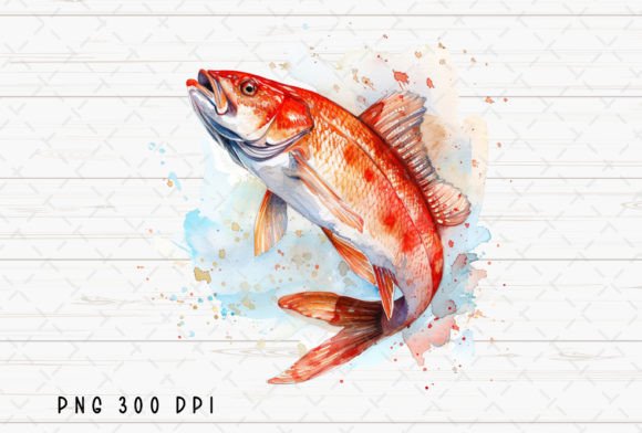 Redfish Fishing Watercolor Fish PNG: A Designer’s Natural Asset