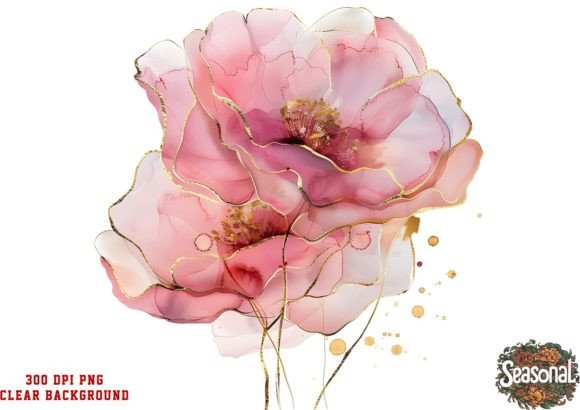 Spring Peonies Watercolor Clipart