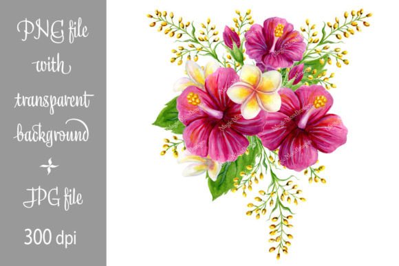 Tropical Flowers Bouquet Watercolor PNG: Design Asset Guide