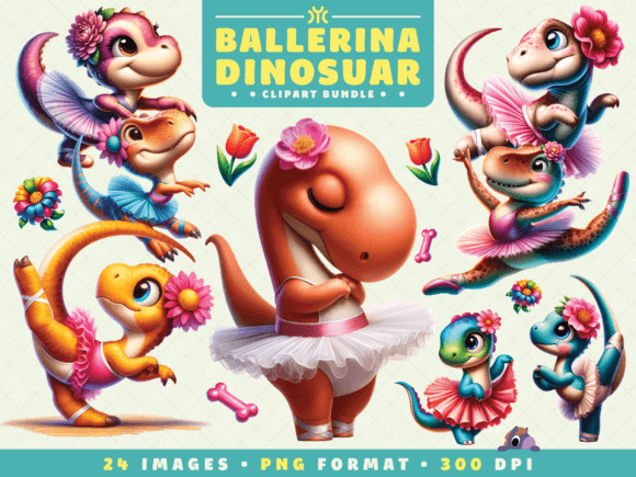 Watercolor Ballerina Dinosaur Clipart: A Creative Powerhouse