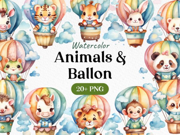Watercolor Balloon Animal Bundle