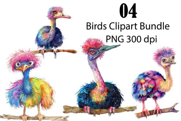 Watercolor Birds Clipart Bundle
