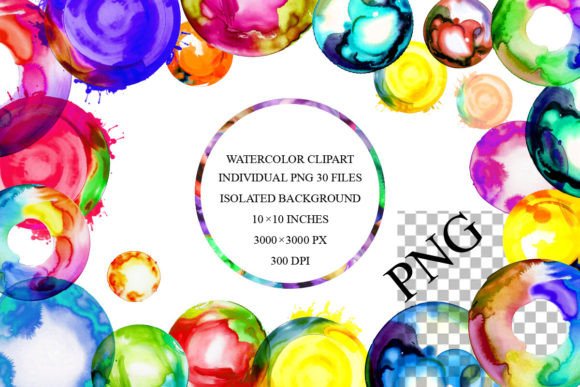 Watercolor Circles Clipart for Creative Projects