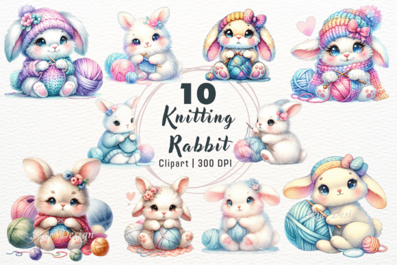 Watercolor Crochet Knitting Rabbit: A Playful Display Font Worth Your Attention