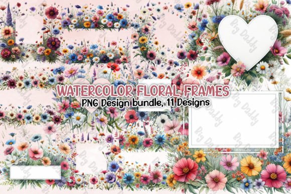 Watercolor Floral Frames PNG: Essential Design Assets