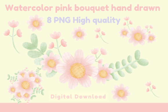 Watercolor Flowers Clipart for Creative Design Projects