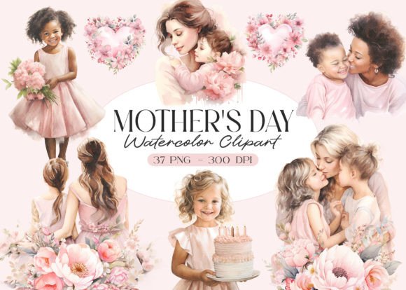 Watercolor Mother's Day Clipart That Feels Personal and Polished
