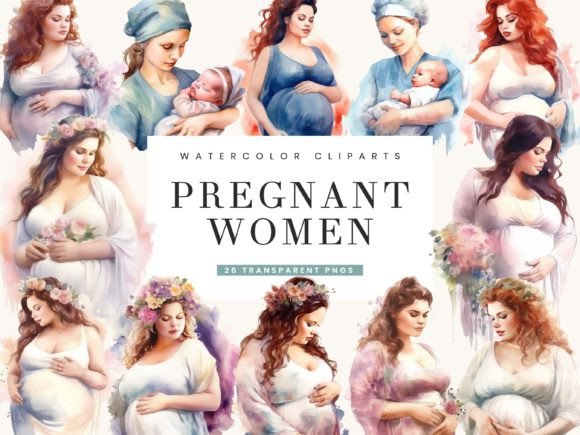 Watercolor Pregnant Women Clipart: A Design Guide