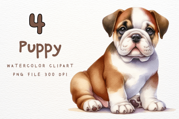 Watercolor Puppies Clipart: Cute Dog Art