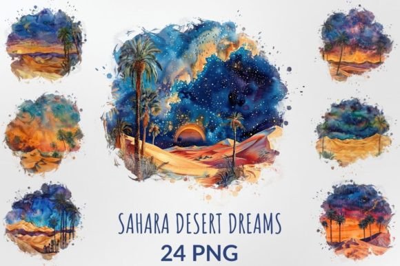 Watercolor Sahara Desert Dreams Clipart