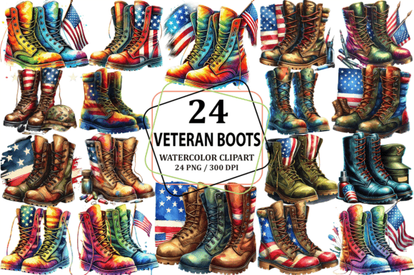 Watercolor Veteran Boots Clipart: A Design Asset Worth Knowing