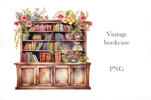 Watercolor Vintage Bookcase Sublimation: A Designer's Guide