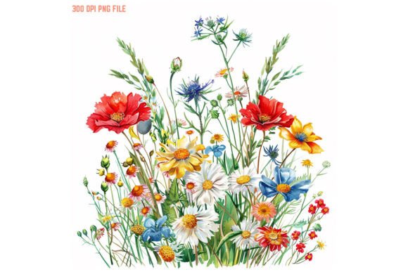 Watercolor Wildflower Clipart for Modern Design Projects