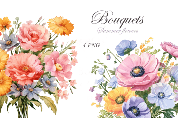 Watercolor Wildflowers Bouquets: A Display Font with Organic Charm